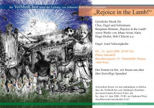 Rejoice the Lamb 2008 Flyer