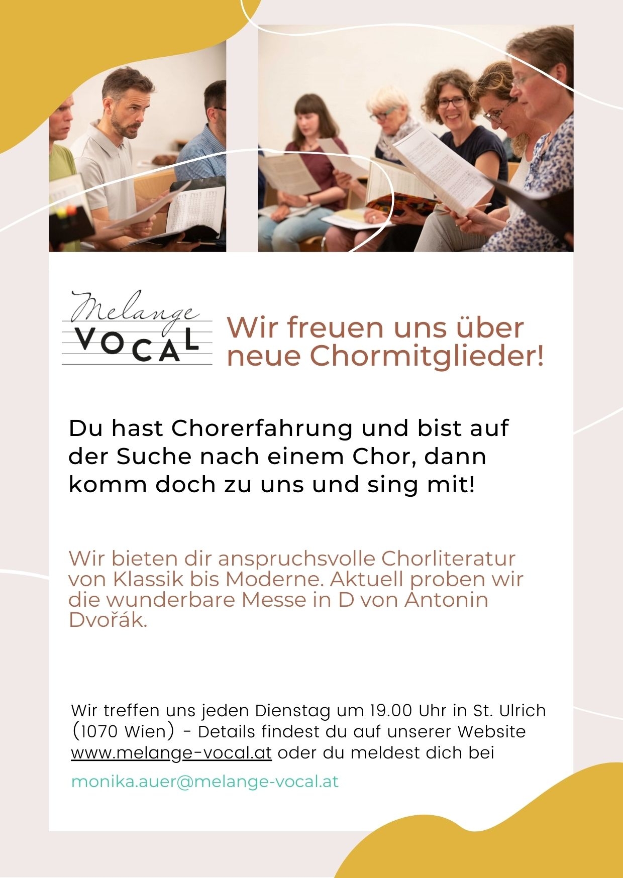 Neue SaengerInnen gesucht - Flyer